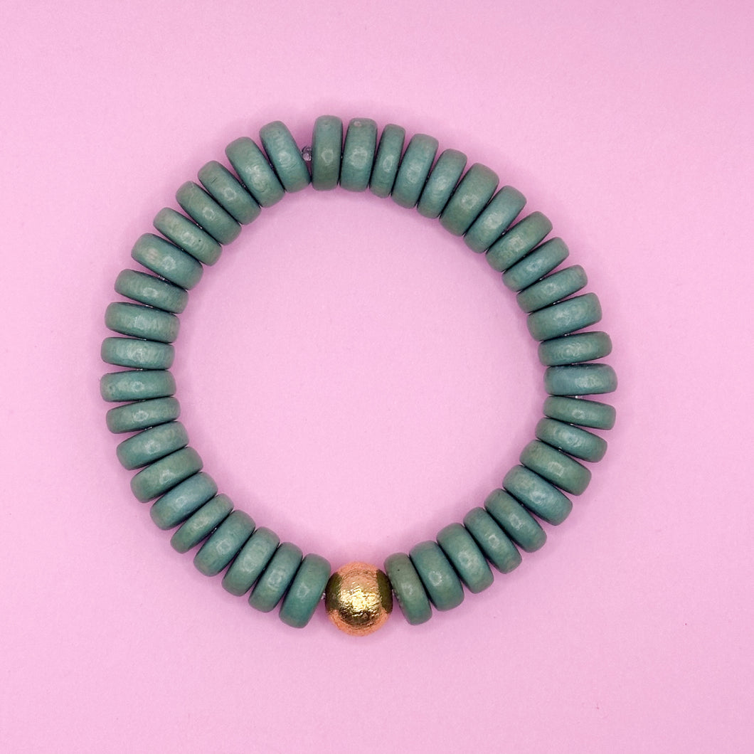 Wooden Stretch bracelet | Green