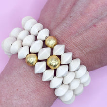 Wooden Stretch bracelet | Cream