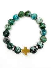 African Turquoise Cross Bracelet