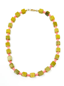 Citron and Coral Necklace