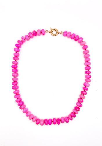 Hot Pink Opal Knotted Necklace