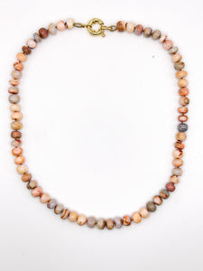 Orange Opal knotted necklace