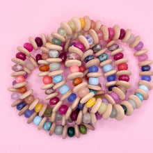 Wood + Rainbow Gem Bracelet