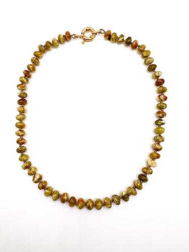 Olive Green Knotted Necklace