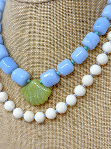 Blue Agate Shell Necklace