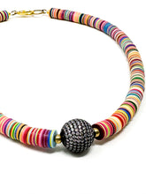 Vinyl and Pave Bead Necklace