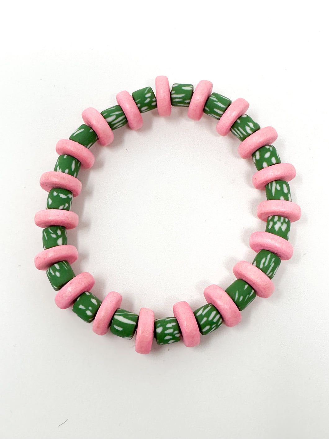 Izzy Stretch bracelet | Pink + Green