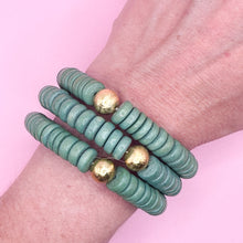 Wooden Stretch bracelet | Green
