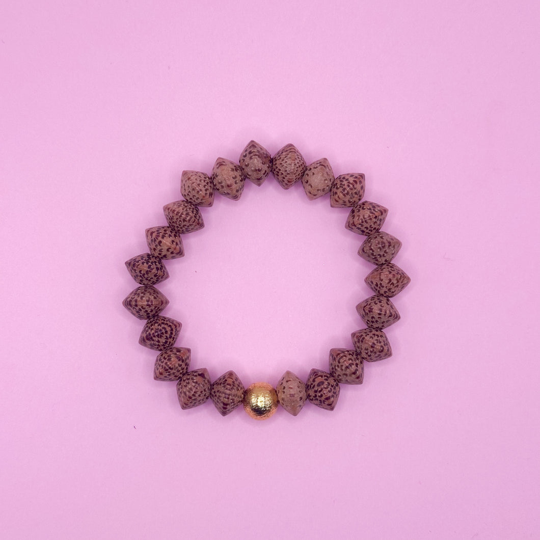 Wooden Stretch bracelet | Brown