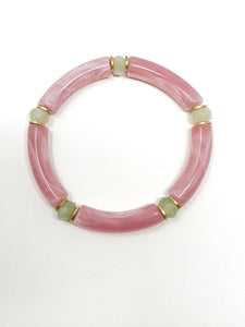 Skinny Bracelet | Light Orchid Swirl with Celadon
