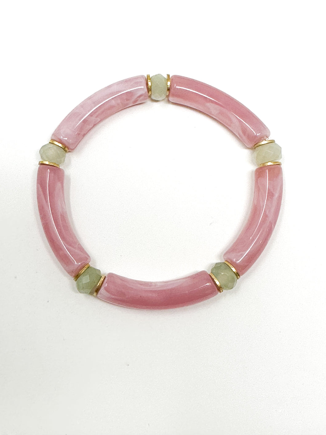 Skinny Bracelet | Light Orchid Swirl with Celadon