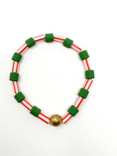 Stripes Stretch bracelet | Red + Green