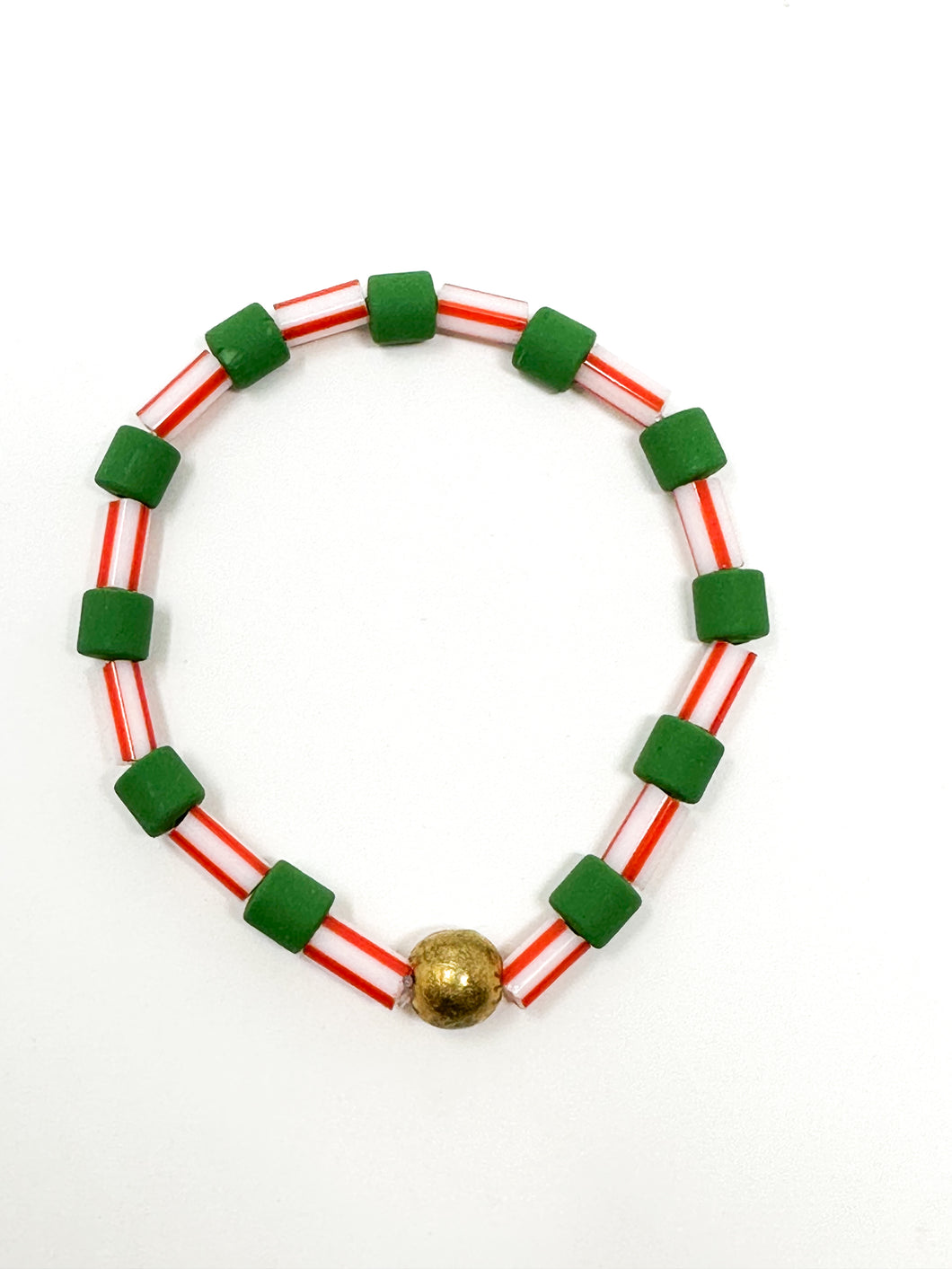 Stripes Stretch bracelet | Red + Green