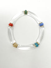 Skinny Bracelet | Clear swirl with Multi