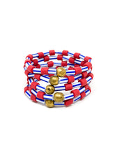 Stripes Stretch bracelet | Blue + Red