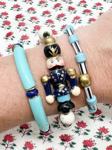 Skinny Bracelet | Aqua with Navy