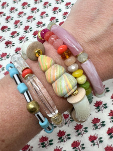 Skinny Bracelet | Light Orchid Swirl with Celadon