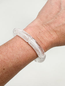 Acrylic Stretch Bracelets | Clear Swirl