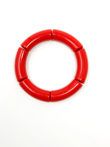 Acrylic Stretch Bracelets | Red