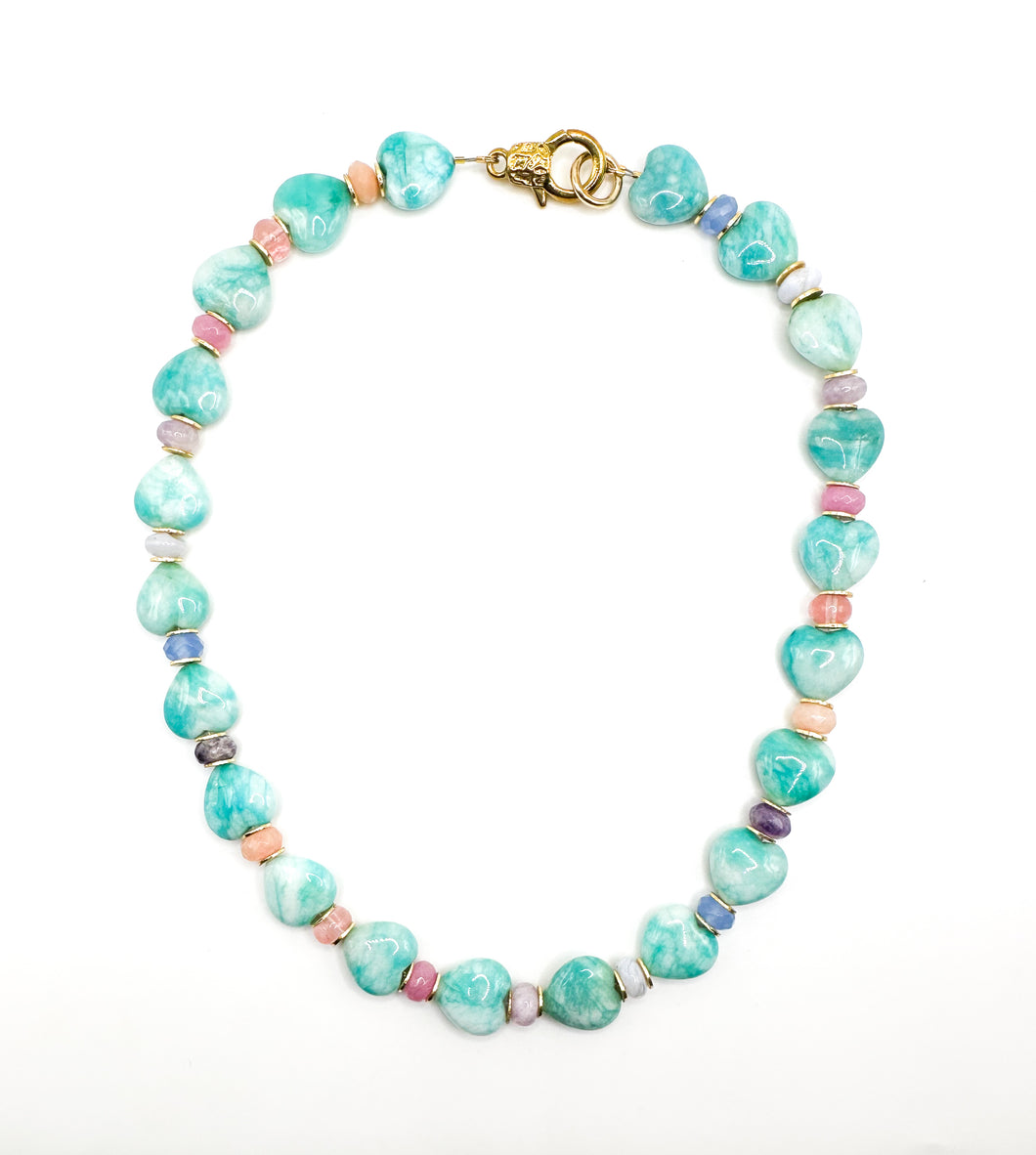 Amazonite Heart Necklace