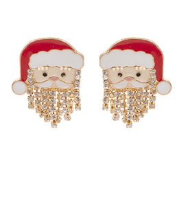 Santa Enamel Earrings