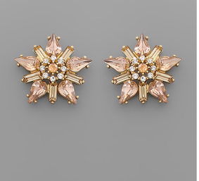 Celeste Crystal Studs | Blush