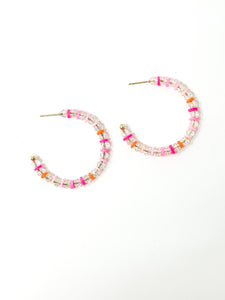 Pink Rainbow Ice Hoops