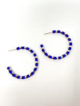 Blue +Gold Hoops
