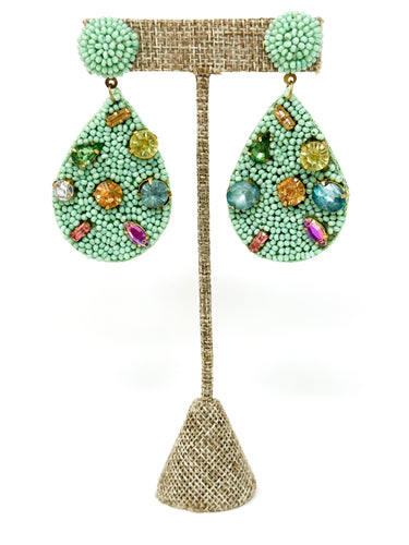 Vivi Gem Beaded Earrings | Aqua