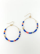 Pearl + Clay Hoops | Blue