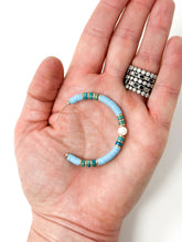 Pearl + Vinyl Hoops | Aqua
