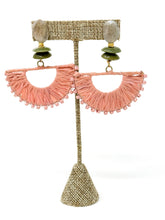 Lila Raffia Fan Earrings | Blush