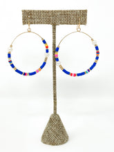 Pearl + Clay Hoops | Blue