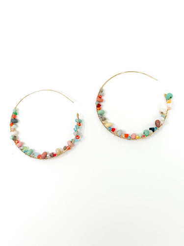 Crystal wire wrapped hoops