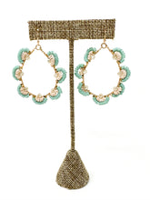 Floral Clay Wrapped Earrings | Aqua