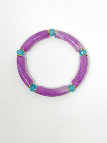 Skinny Bracelet | Purple Swirl with Aqua