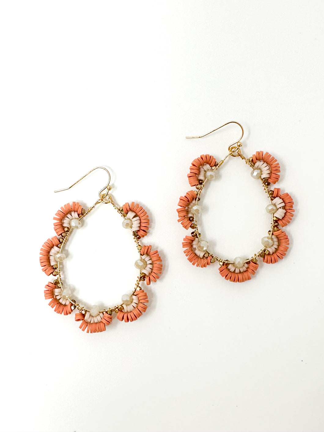 Floral Clay Wrapped Earrings | Blush