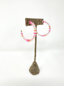 Pink Rainbow Ice Hoops