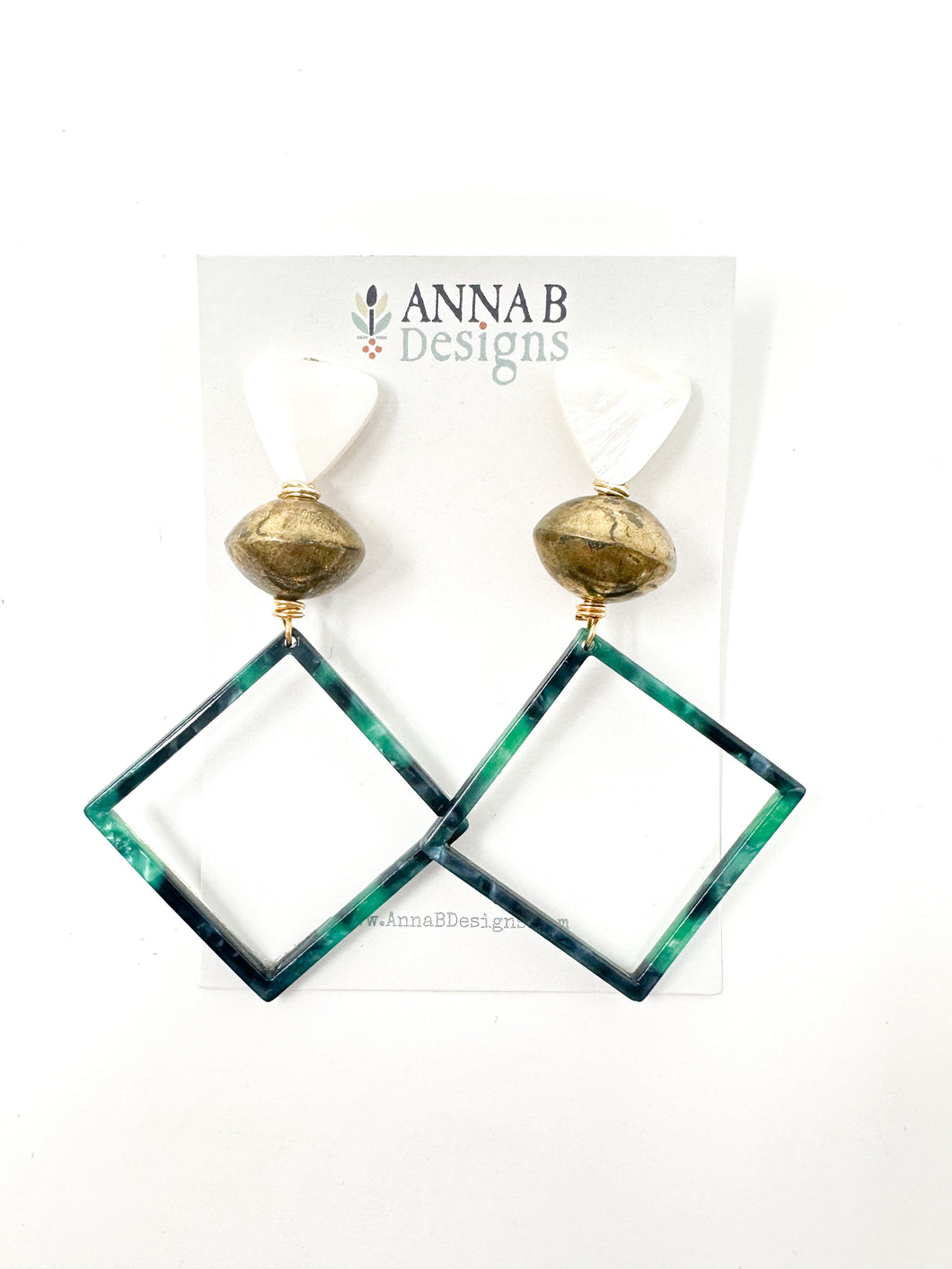 Acrylic Earrings | Green