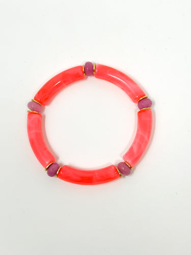 Skinny Bracelet | Coral with Orchid