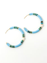Pearl + Vinyl Hoops | Aqua
