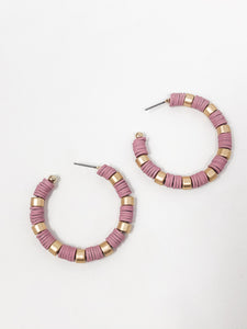 Clay Bead Hoops | Rose
