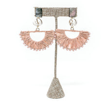 Lila Raffia Fan Earrings | Blush