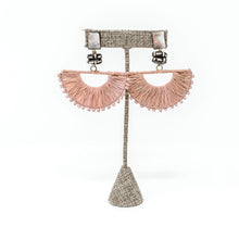 Lila Raffia Fan Earrings | Blush