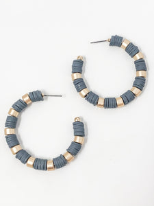 Clay Bead Hoops | Charcoal