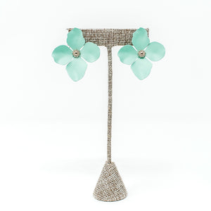 Ziva Floral Stud Earrings | Aqua