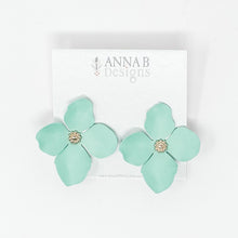 Ziva Floral Stud Earrings | Aqua