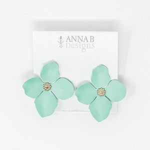 Ziva Floral Stud Earrings | Aqua