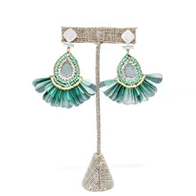Lucia Fan Earrings | Aqua