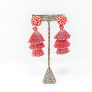 Koren Coral tassel Earrings